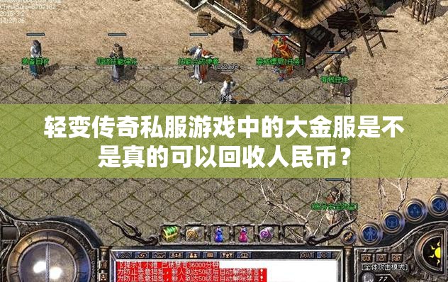 轻变传奇私服游戏中的大金服是不是真的可以回收人民币？