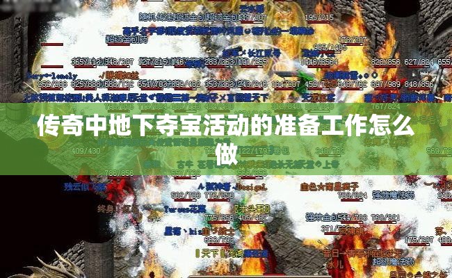 传奇中地下夺宝活动的准备工作怎么做